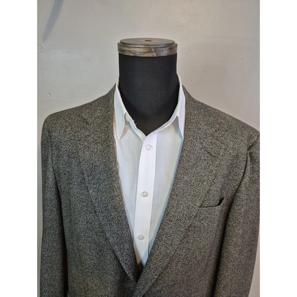 Austin Reed Mens Sports Coat 44L Brown Speckle Made in USA 2 Button Wool Blazer